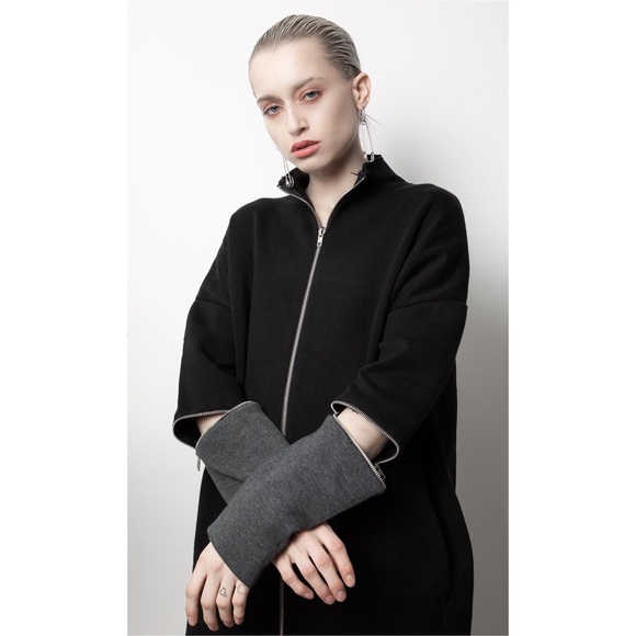 NEW! Disturbia Zip Front Knit Jacket Sweater Tunic - Picture 3 of 5